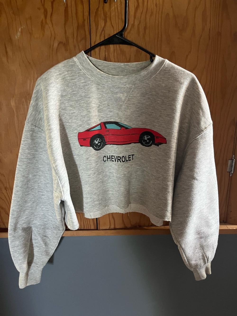 Women's Chevrolet Gray Cropped Sweatshirt